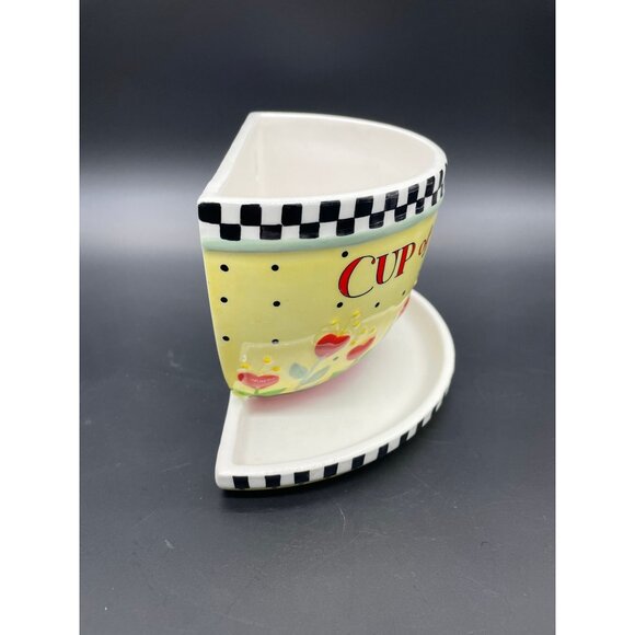 Vintage Mary Engelbreit Wall Pocket Vase Planter Basket Cup of Kindness - Picture 4 of 9